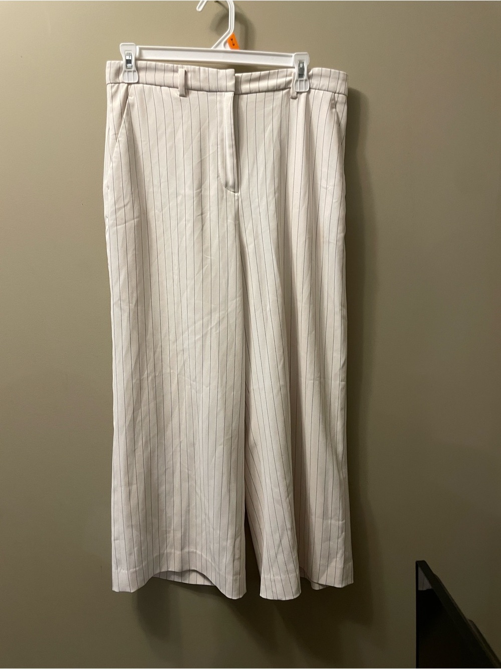 Pin stripped cream and black dress pants